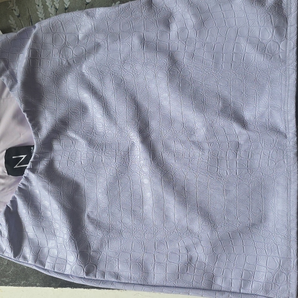 NAKED WARDROBE Faux Leather Croc Embossed Mini Skirt Shapewear Lilac Y2K Lagen - Picture 3 of 7